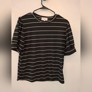 Black and White Striped Top